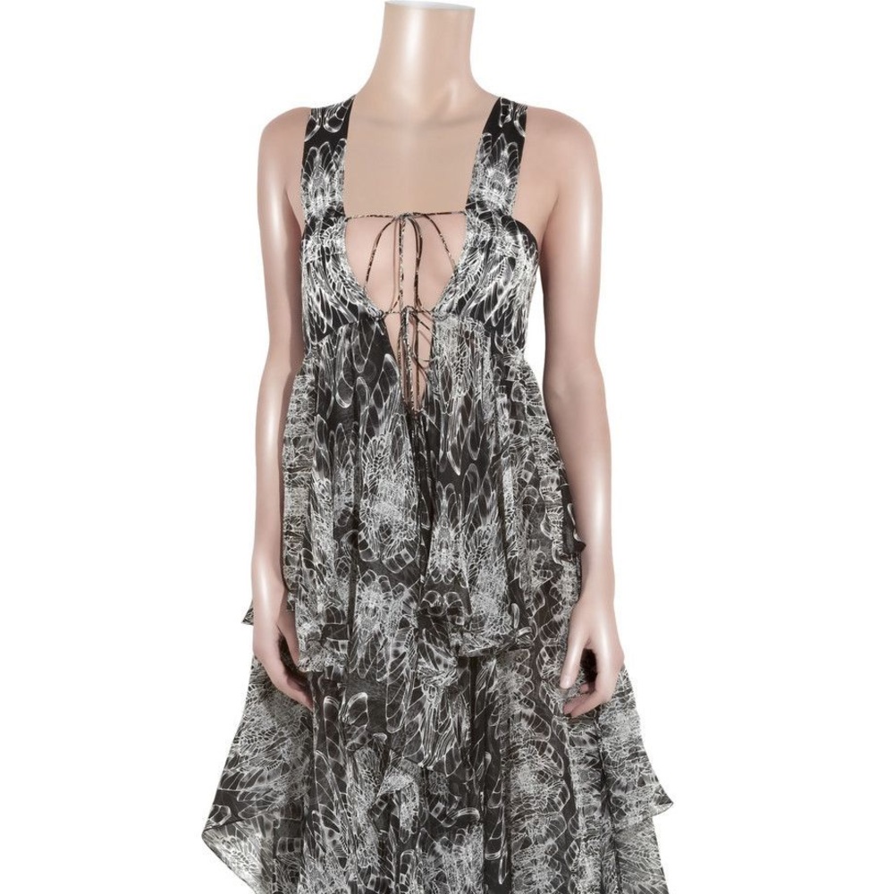 Empress Silk-Chiffon Gown with Plunge Tie Front